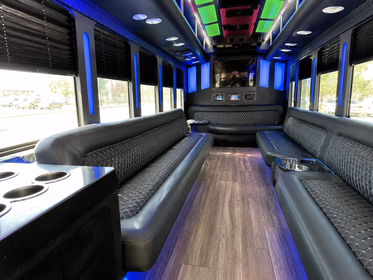 chico 15 passenger party bus inside