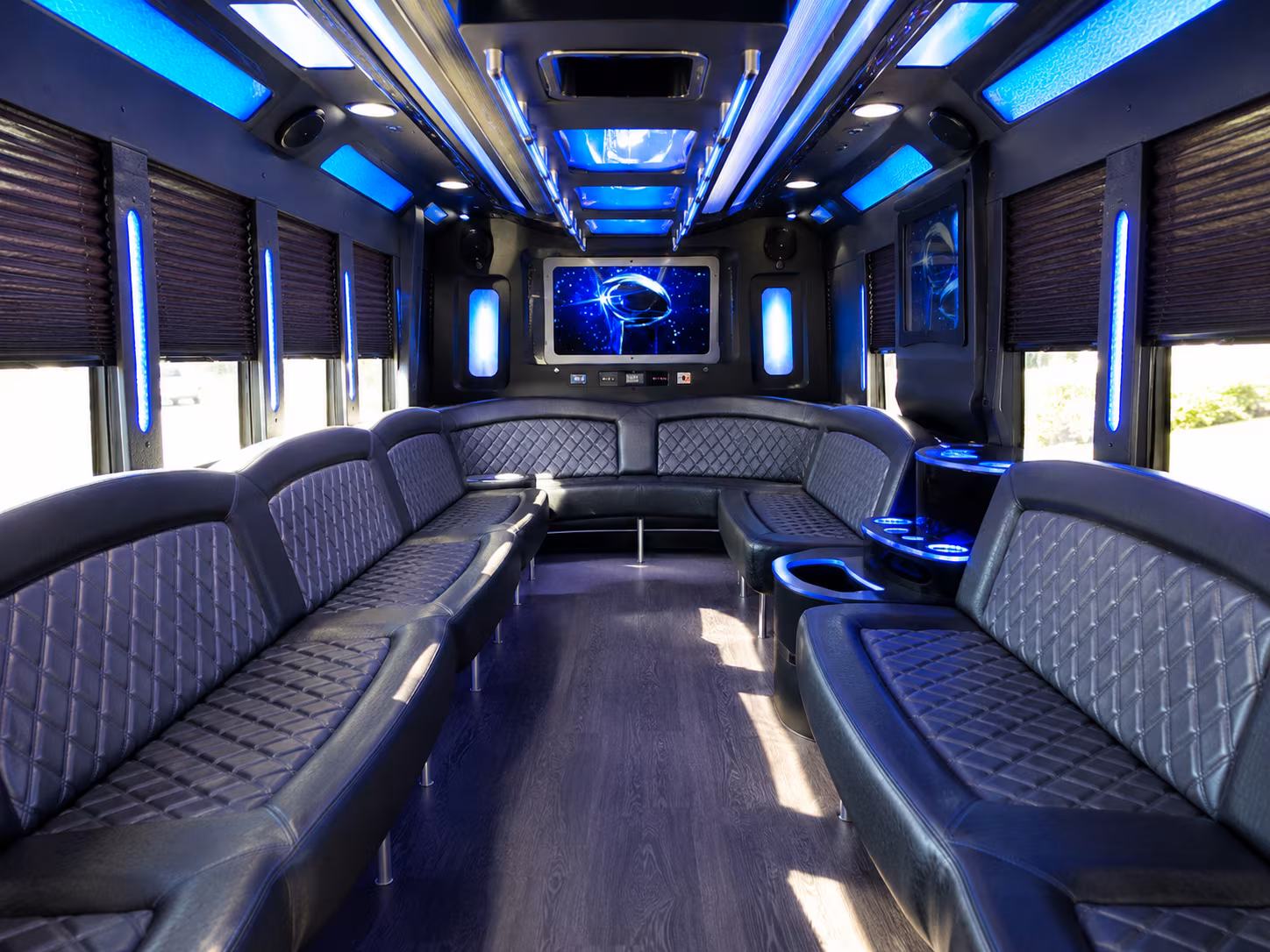 chico 28 passenger party bus inside