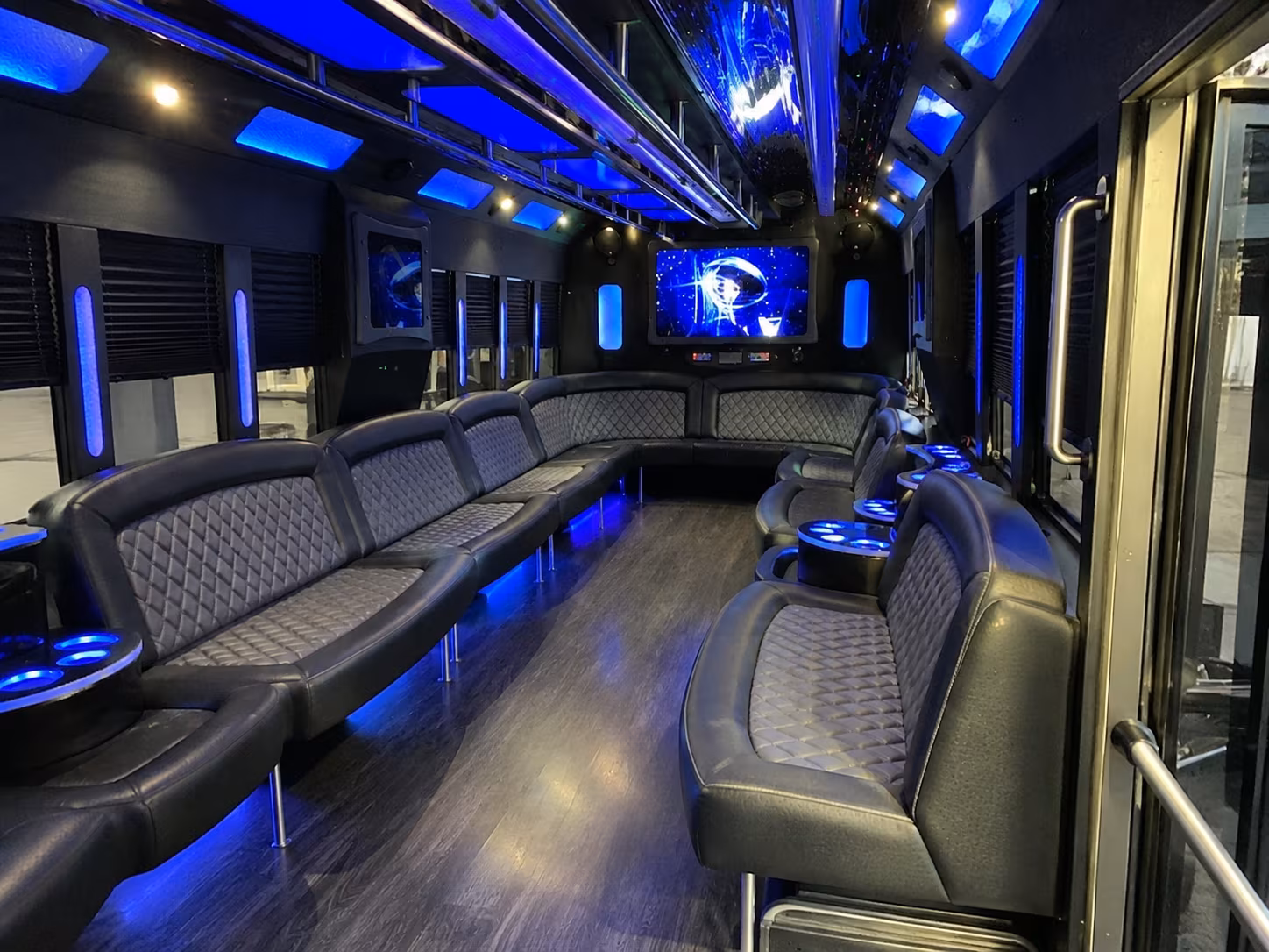 chico 28 passenger party bus interior