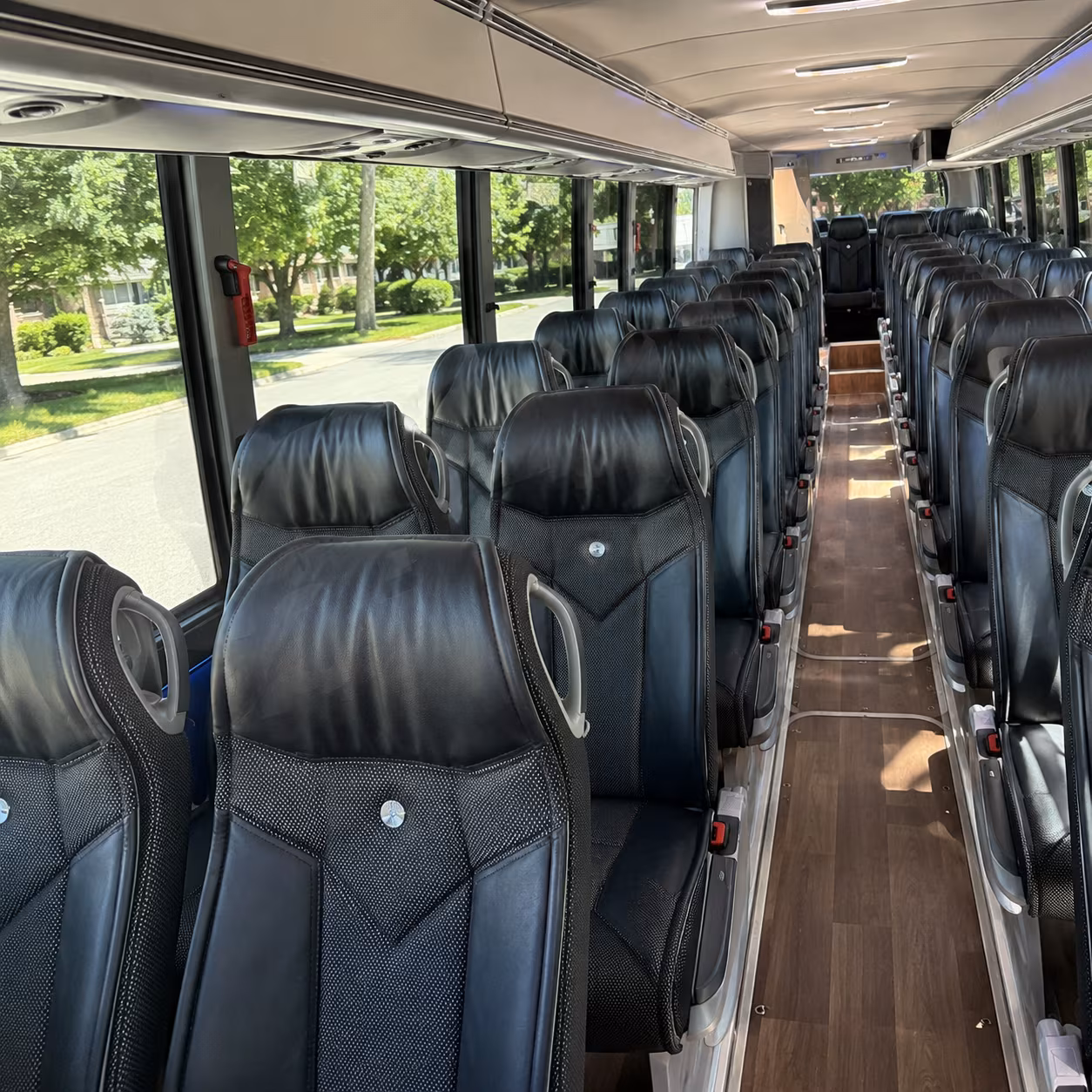 chico 40 passenger charter bus inside