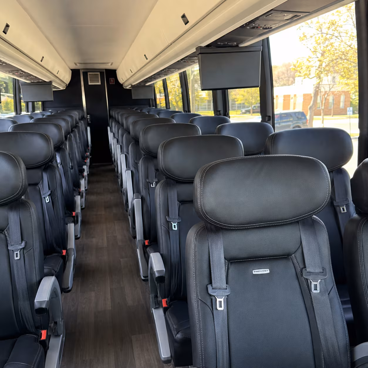 chico 45 passenger charter bus inside